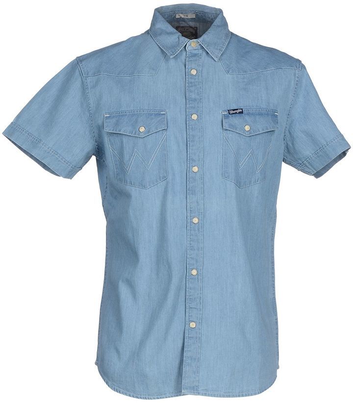 Wrangler short sleeve denim shirt sale