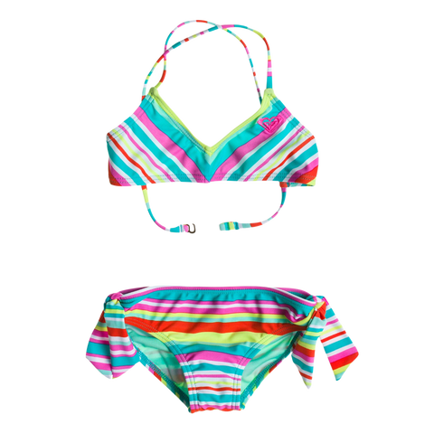 Roxy - Girls Lit Striped Bandeau Bikini Set